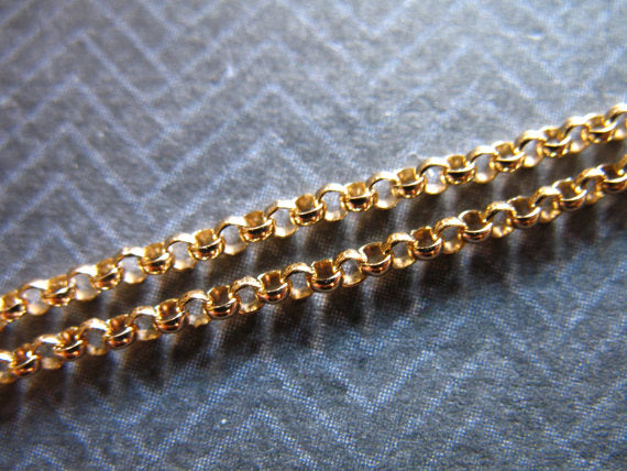 WT-BC029 ROLO Chain by the Foot, 1.5 mm 14k Gold Filled Rolo, Bulk Unfinished Chain