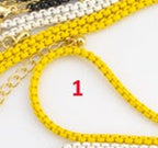 BFN016 Wholesale Summer Hot Sales rainbow Color Box Chain Necklace 18 Inch Long Simple Brass Metal Enamel Chain for Pendants