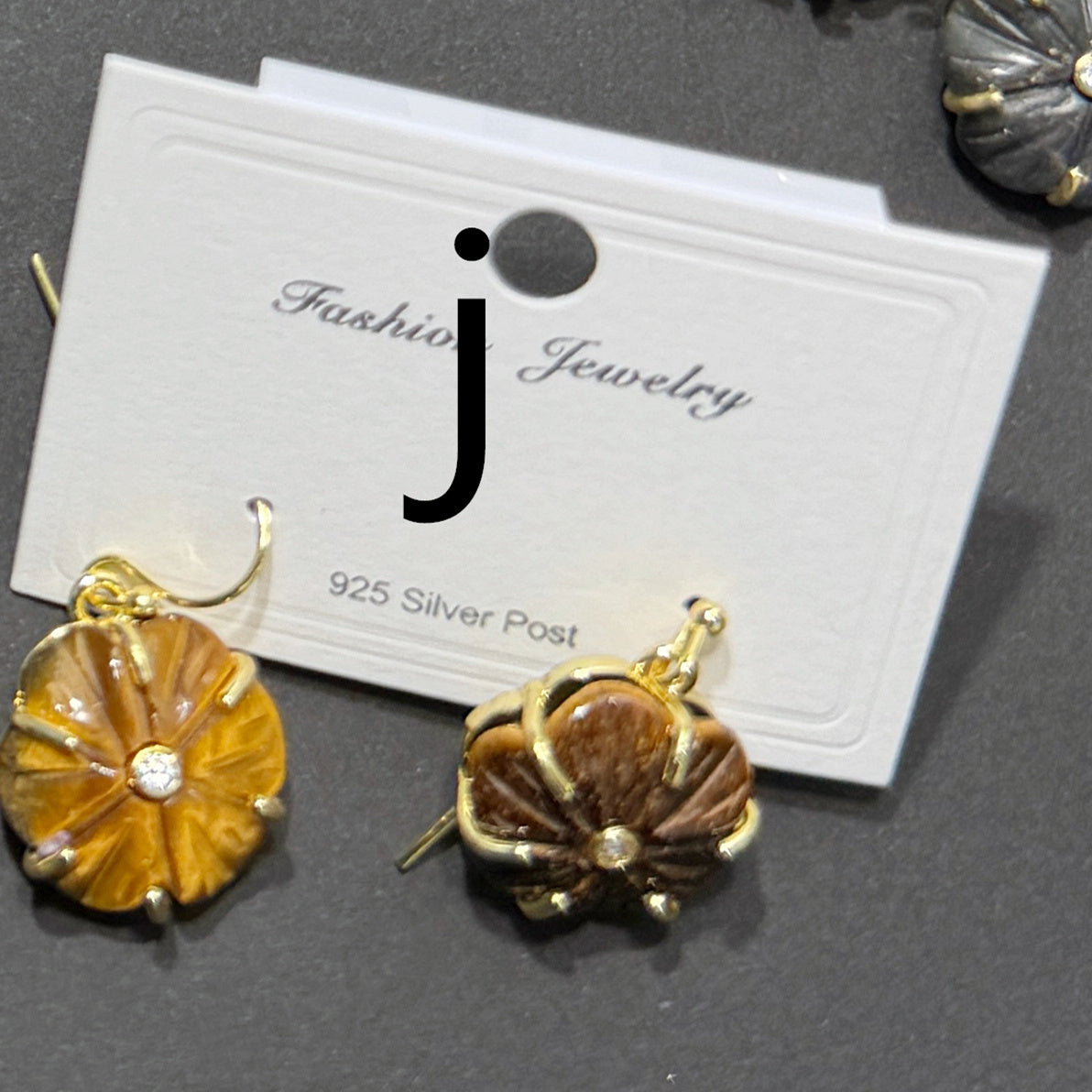 WT-E799 Popular Sale Gold Plated Zircon And Multi Natural Gemstones Flower Shape Pendant Earrings As Women Birthday Gifts