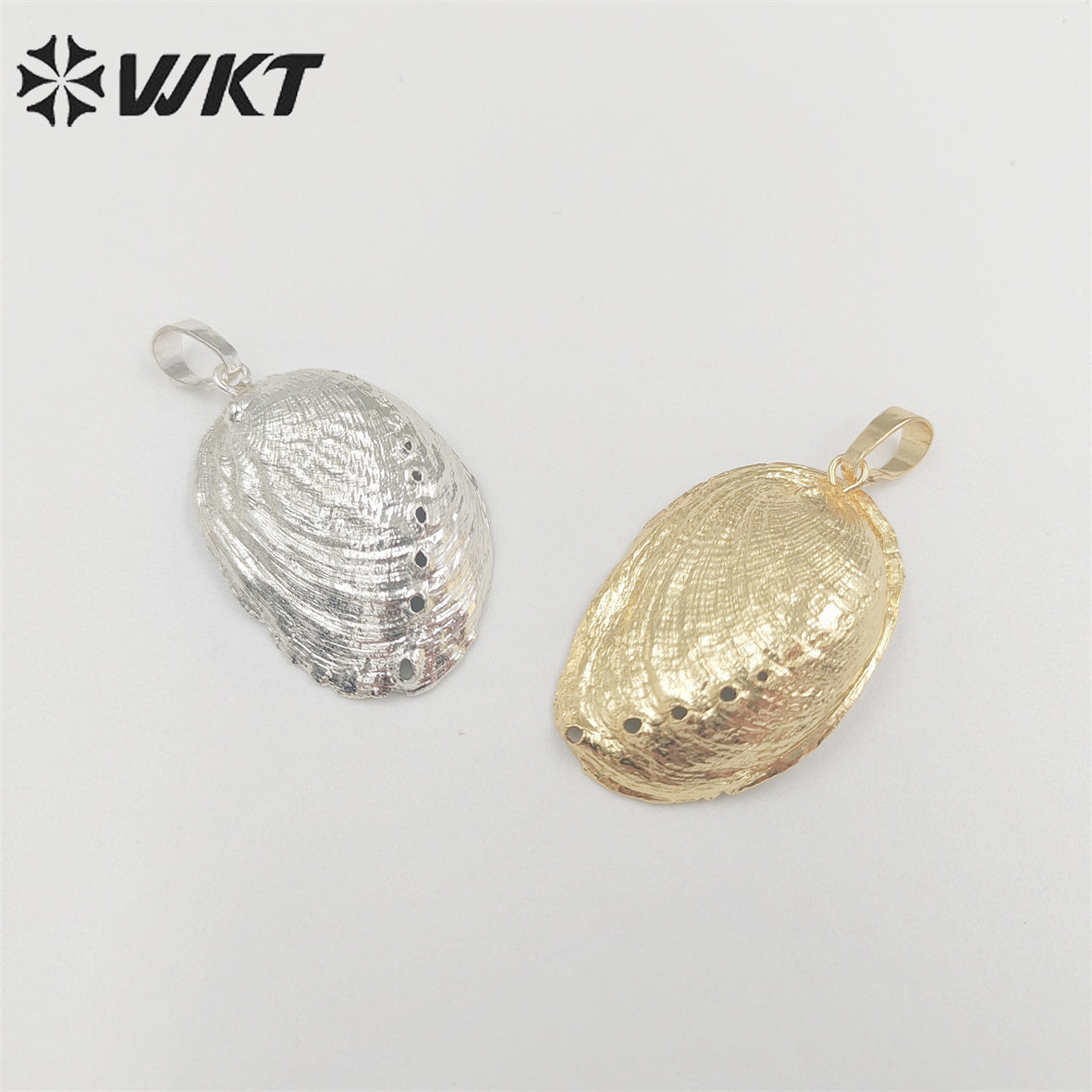 WT-JP316 Newest 18K Full Gold Dipped Natural Abalone Shell Pendant Silver Plated Resist Tarnishable Shell Jewelry Pendant
