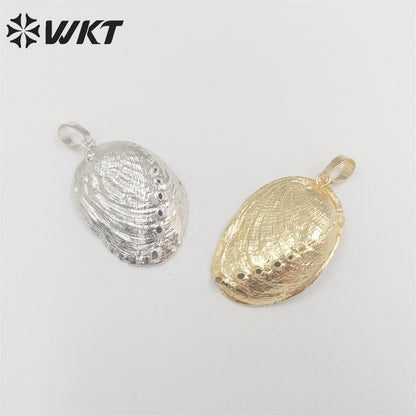 WT-JP316 Newest 18K Full Gold Dipped Natural Abalone Shell Pendant Silver Plated Resist Tarnishable Shell Jewelry Pendant