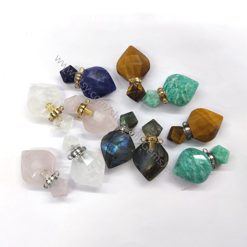 WT-P1756 WKT Mysterious and Elegant Jewelry Natural Stone Perfume Bottle Pendant Nice for Lady for Party As a Gift