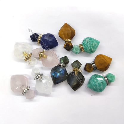 WT-P1756 WKT Mysterious and Elegant Jewelry Natural Stone Perfume Bottle Pendant Nice for Lady for Party As a Gift