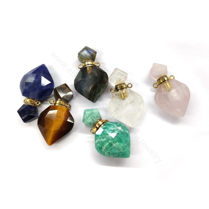 WT-P1756 WKT Mysterious and Elegant Jewelry Natural Stone Perfume Bottle Pendant Nice for Lady for Party As a Gift
