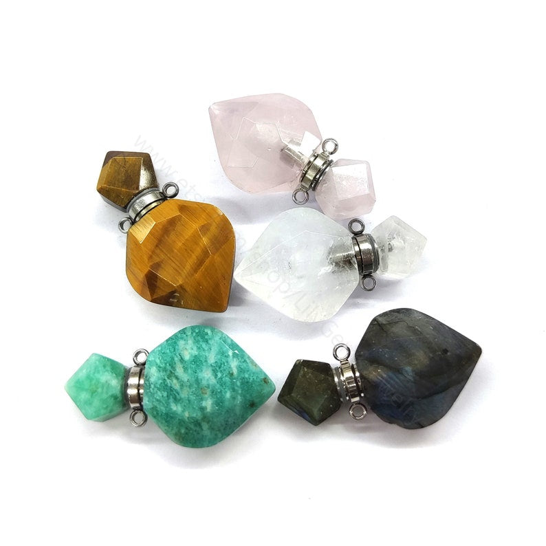 WT-P1756 WKT Mysterious and Elegant Jewelry Natural Stone Perfume Bottle Pendant Nice for Lady for Party As a Gift