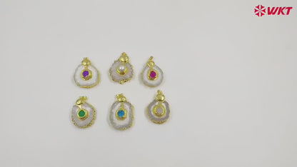 WT-P1769 Classic Natural Stone Stalactite Stone Colorful Drusy Crystal Quartz Energy Pendants Gift Jewelry for Necklace Earrings