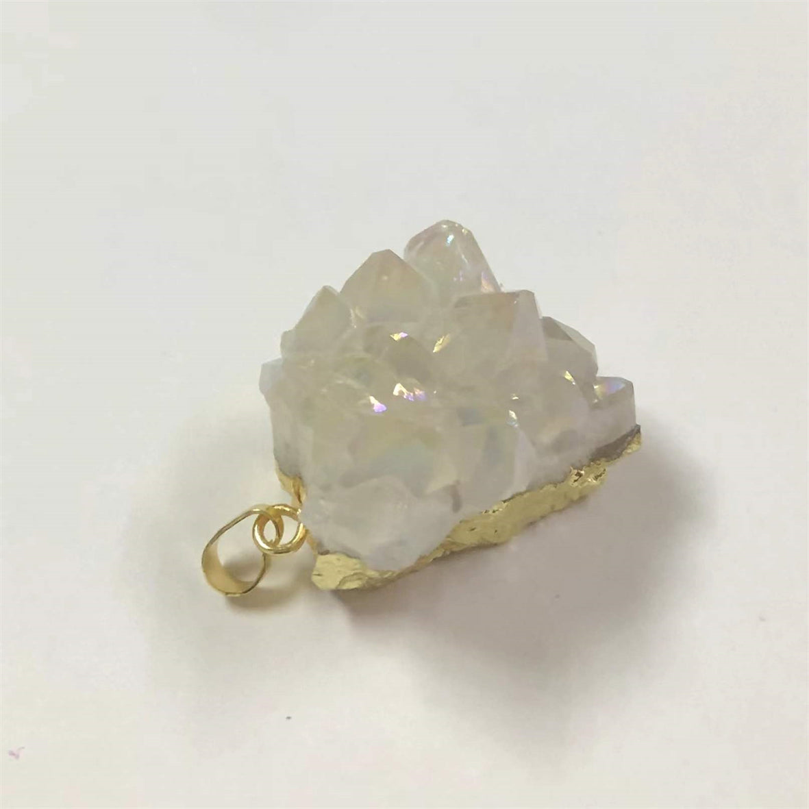 WT-P623 Fashion Amazing Angel Aura Pendant Cluster Crystal Quartz Aura Angel Quartz Pendant Natural Randomly Shape Stone Pendant