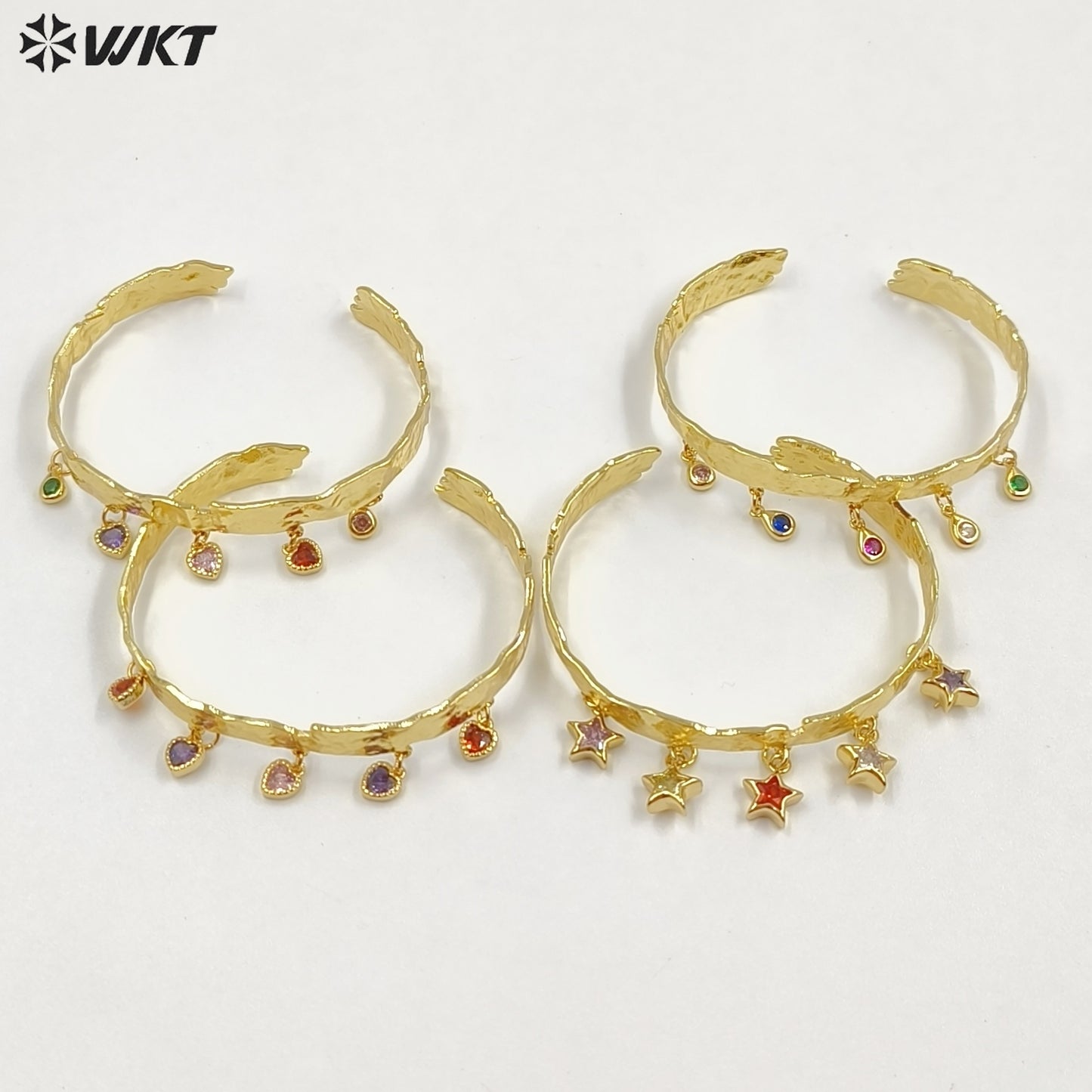 MPB134 Luxury Elegant 18K Gold Plated Natural Pearl And Colorful Zircon Fringed Adjustable Bangles For Lady Fashion Matching
